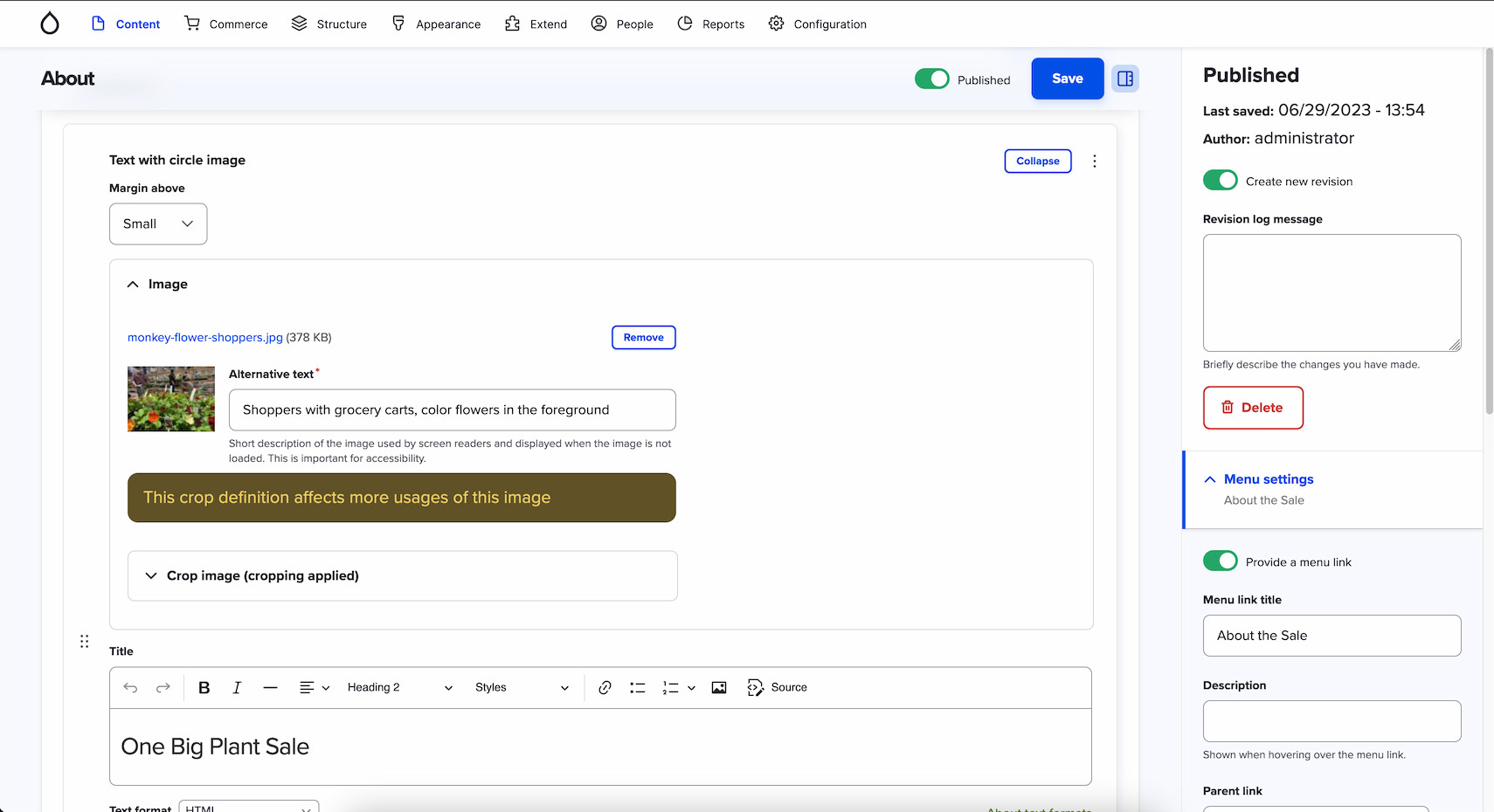 Drupal Development for the Friends School Plant Sale.